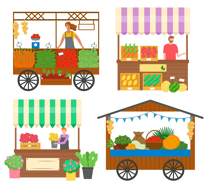 用蔬菜和鲜花交换帐篷图片素材