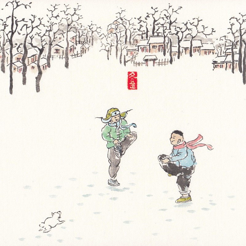 童年记忆插画二十四节气之冬至图片