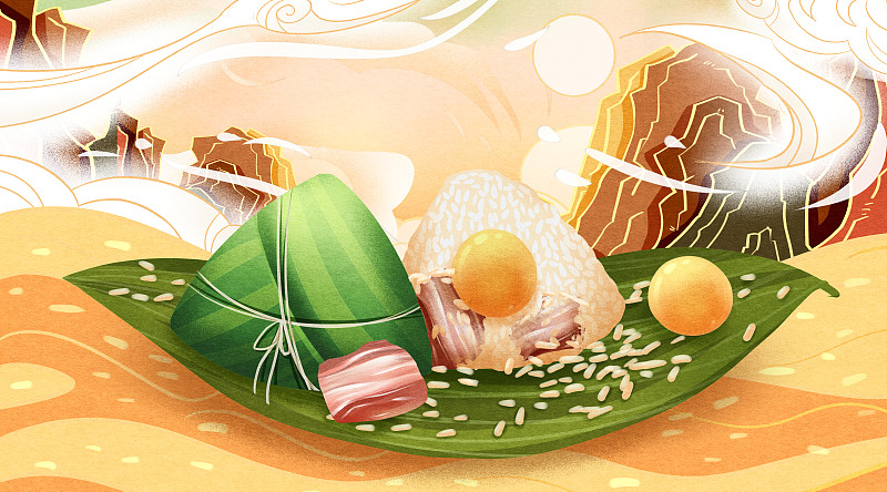 中国传统节日端午节粽子插画图片