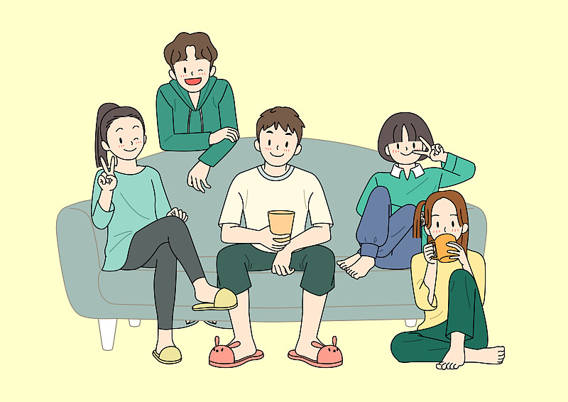 我们是一家人。幸福家庭插图的概念图片下载