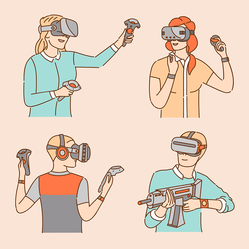玩虚拟现实游戏的人图片下载