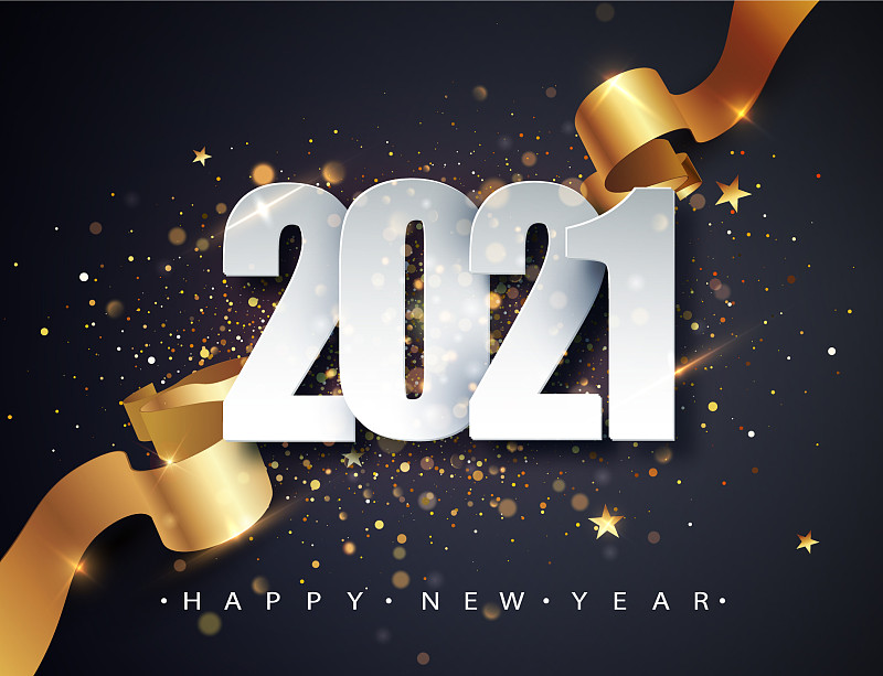 2021年新年背景金色快乐图片素材