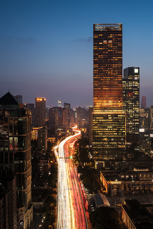 上海城市高架桥夜色图片素材