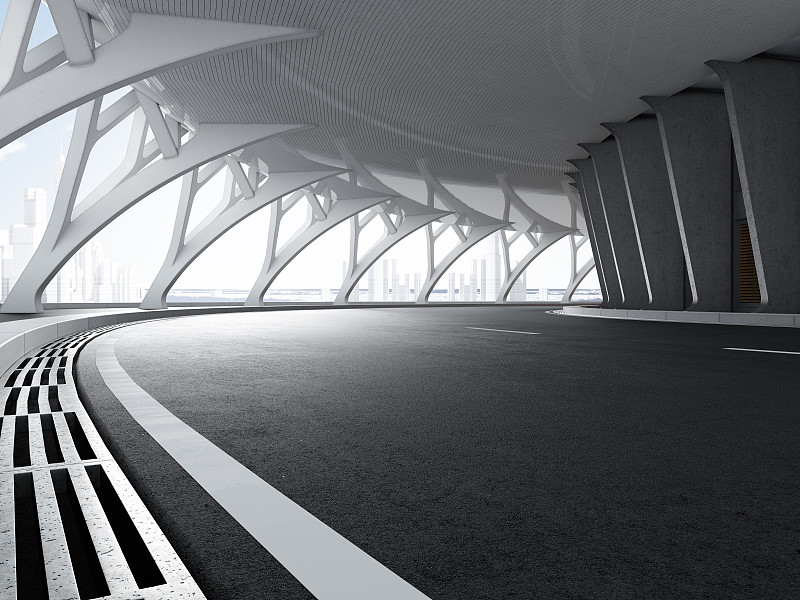 三维渲染的隧道高速公路图片素材