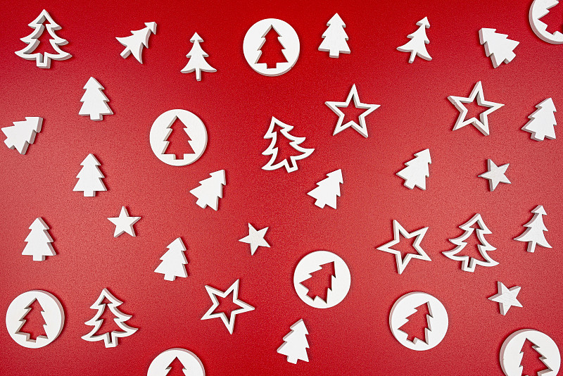 全帧拍摄的圣诞装饰红墙，波恩，德国图片下载