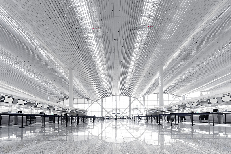 广州白云国际机场航站楼候机厅通道走廊图片素材