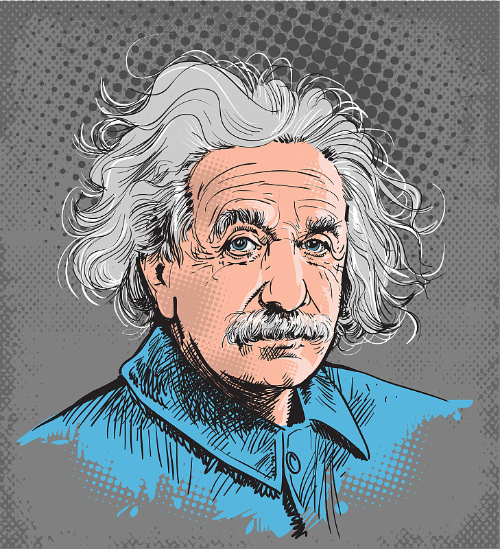 爱因斯坦的颜色插画下载