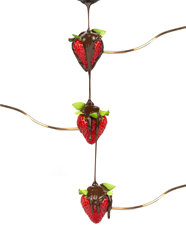 匈牙利布达佩斯，巧克力拥抱草莓图片下载
