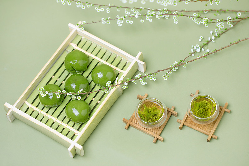 青团,绿茶,传统,中国元素图片下载