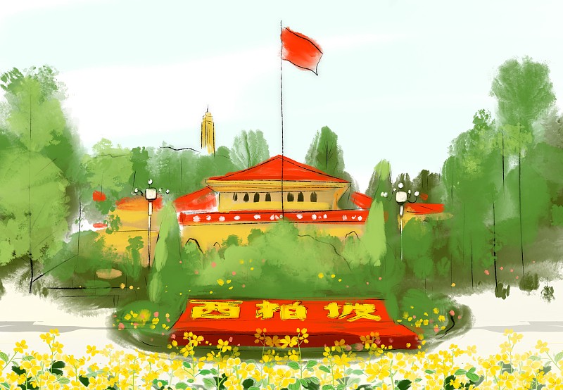 红色旅游目的地河北省石家庄平山县西柏坡图片素材