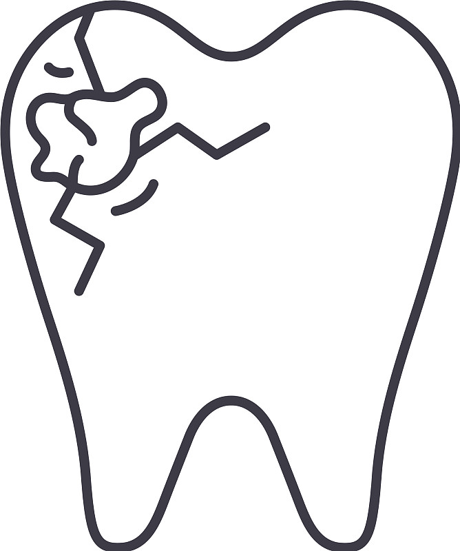 牙齿蛀牙简笔画图片