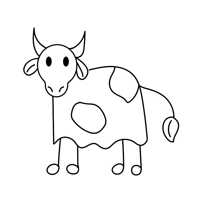 公牛简笔画 画画图片