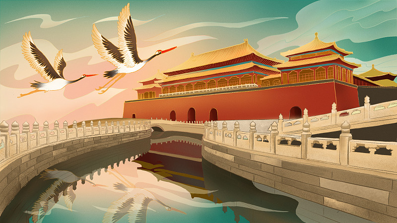 中国风国潮插画紫禁城图片