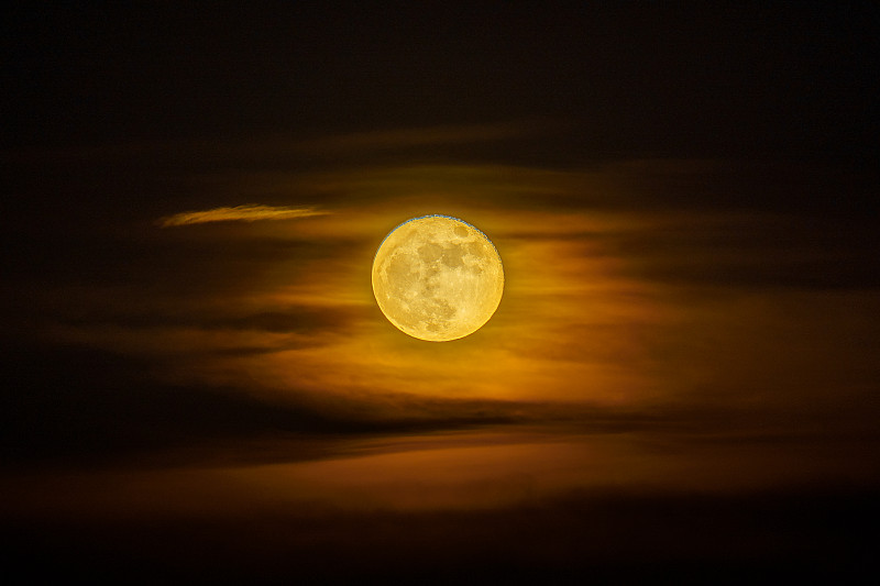 中秋节的黄色满月月亮 超级月亮图片下载