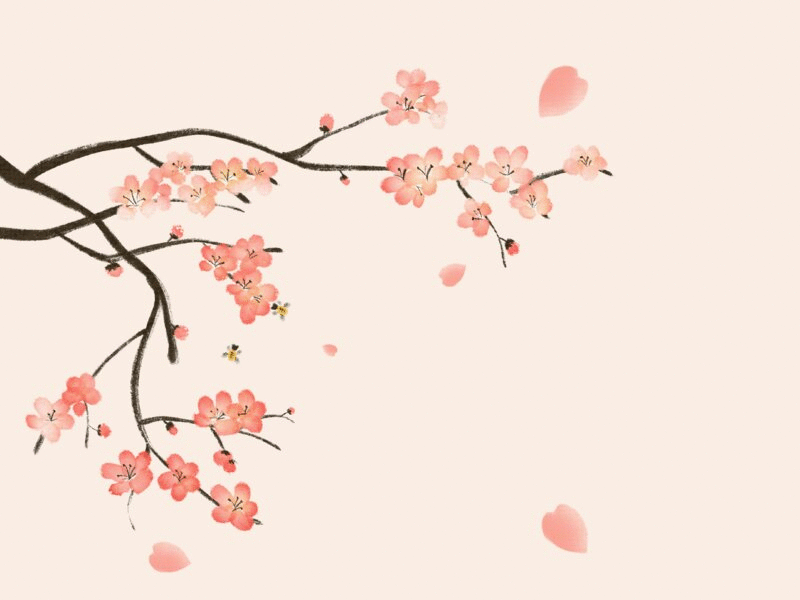 桃花树插画下载
