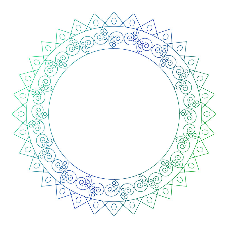 圆框架形式的曼荼罗插画图片