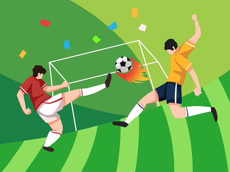 世界杯足球比赛插画下载