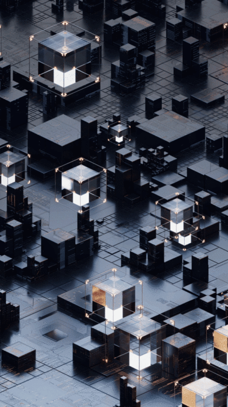 黑色方块几何体科技感背景3D渲染图片下载