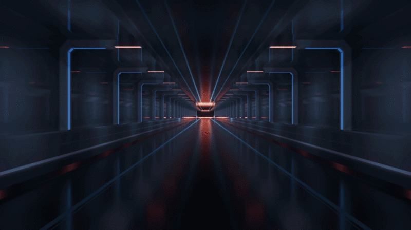 黑暗未来感隧道3D渲染插画下载