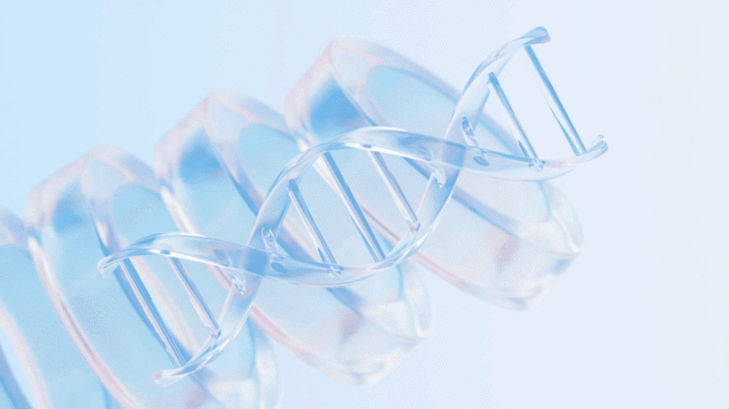 透明玻璃DNA结构3D渲染插画下载