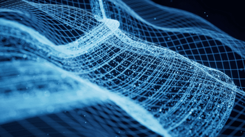 抽象蓝色粒子线条背景3D渲染图片下载
