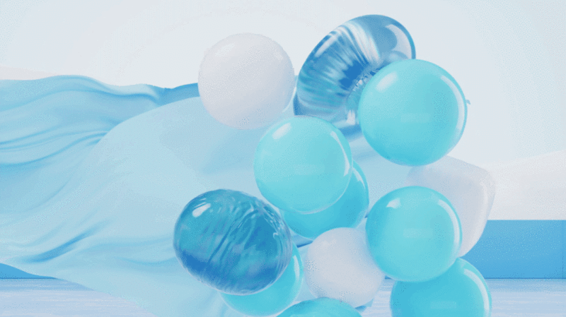 柔软的充气球体3D渲染插画下载