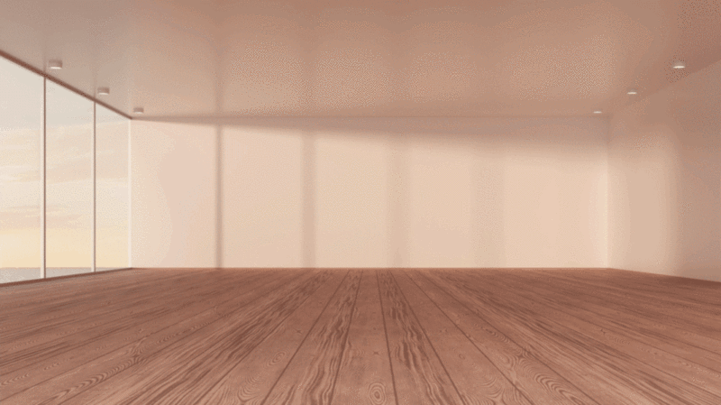 木地板空房间3D渲染插画下载