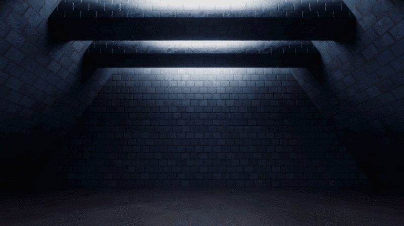 黑暗砖砌室内空间3D渲染图片下载