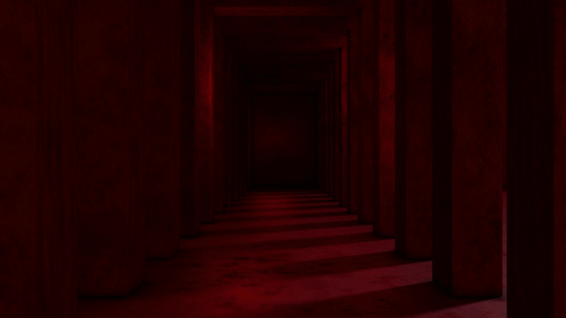 在深红色的古老隧道中前进图片下载