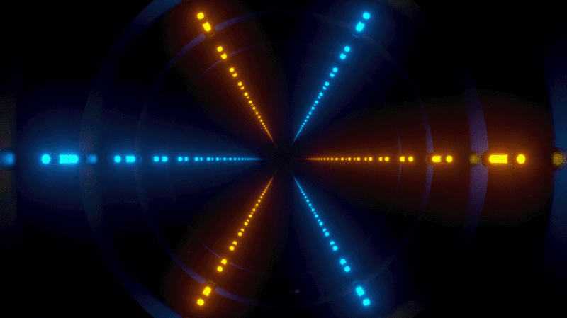 霓虹灯光与圆形隧道3D渲染图片下载