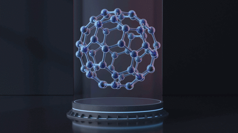 旋转的化学分子3D渲染图片下载