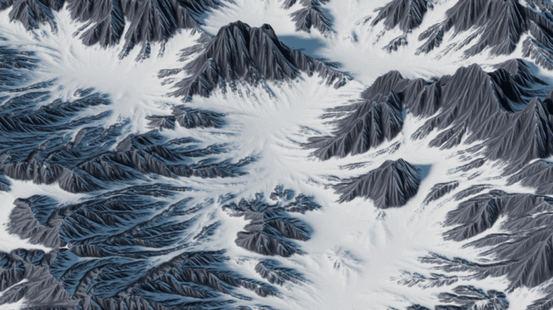 户外雪山山脉地形3D渲染图片下载
