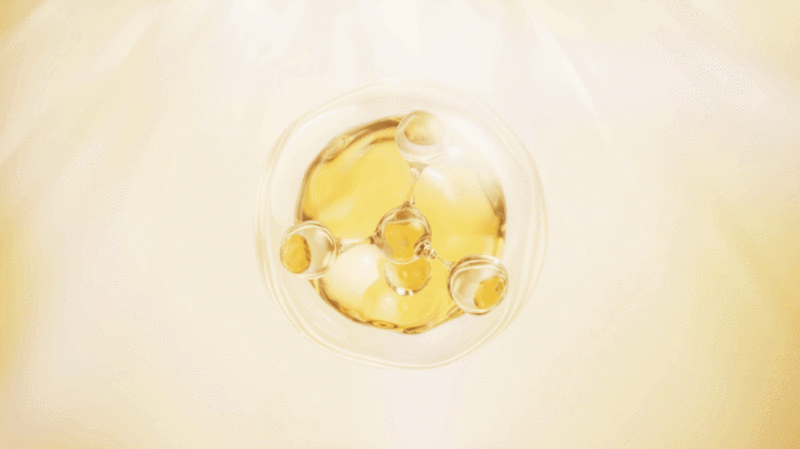 透明分子与金色液滴3D渲染图片下载