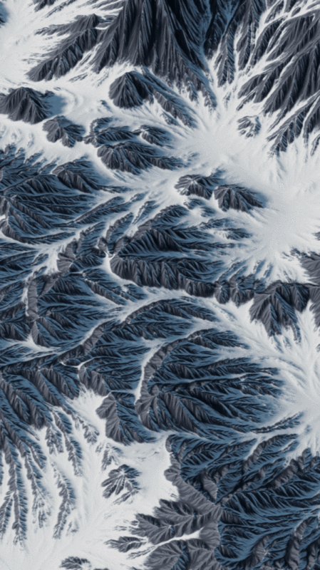 户外雪山山脉地形3D渲染图片下载