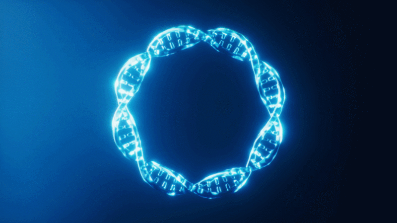 生物DNA与霓虹灯光效果3D渲染图片下载