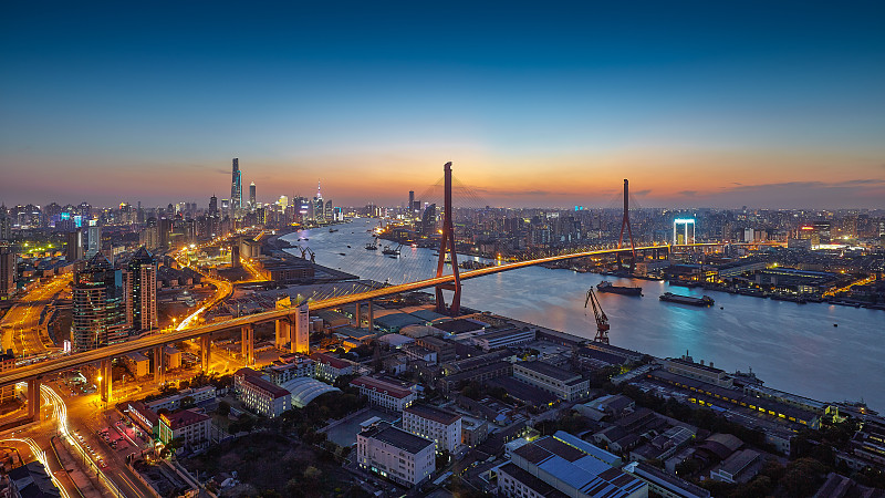 上海杨浦大桥全景图片下载