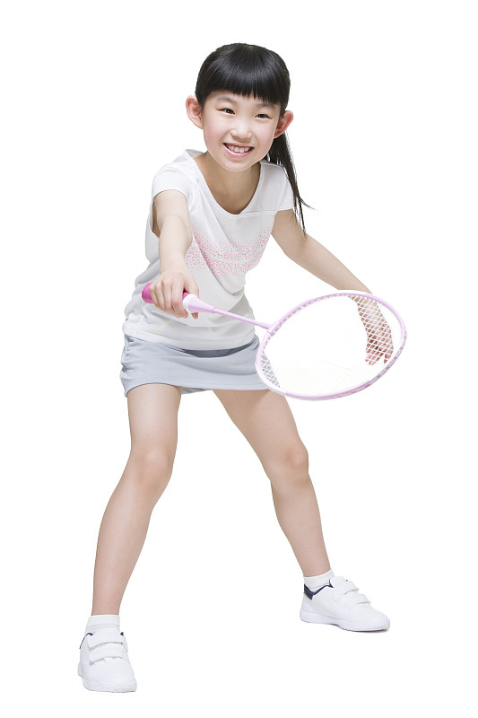 可爱的小女孩打羽毛球图片下载