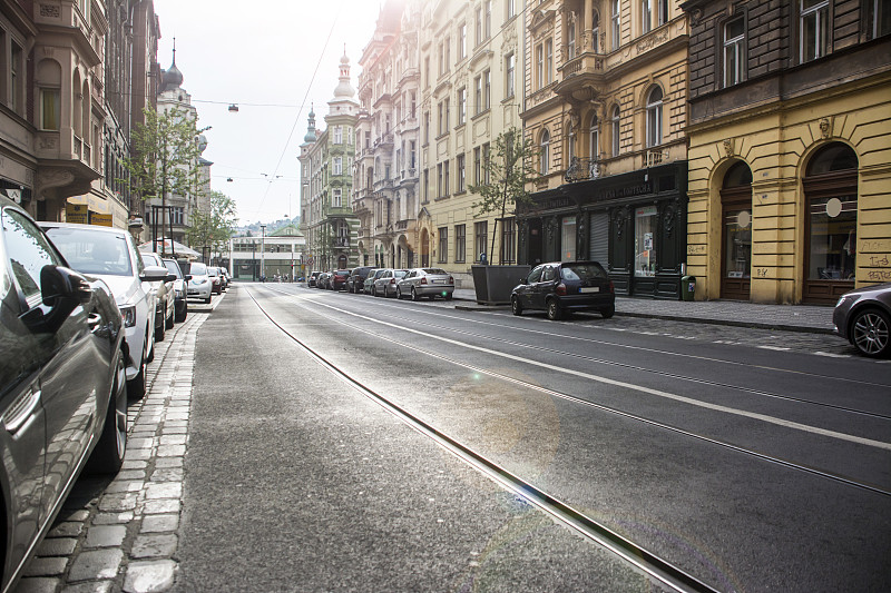 捷克首都布拉格的城市道路图片下载