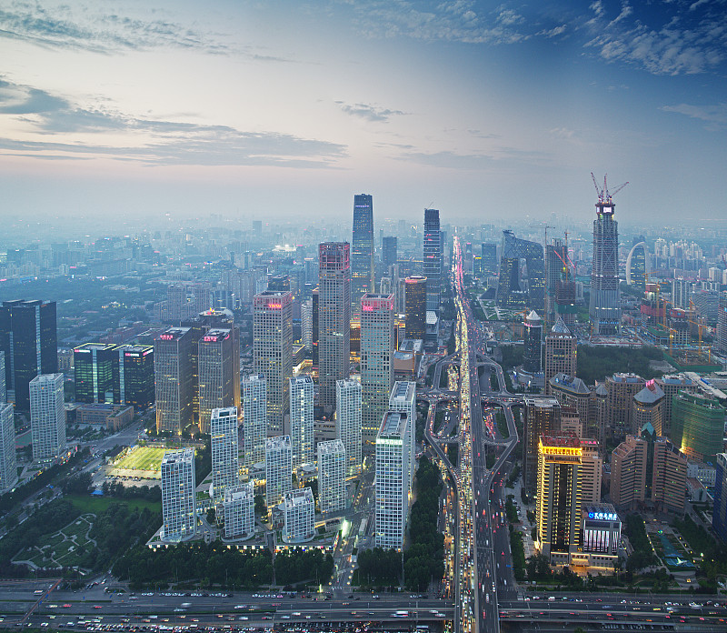北京CBD正上方图片下载
