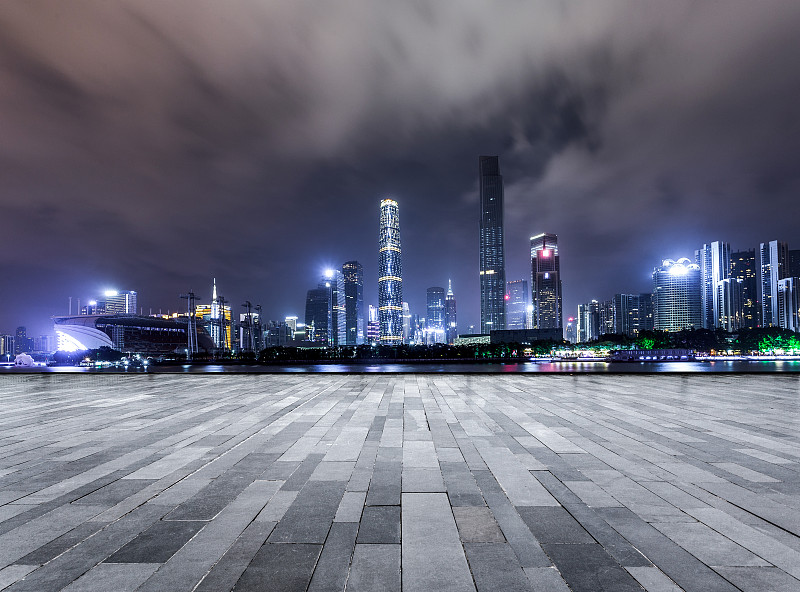广州珠江新城广场夜景图片下载