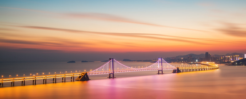 大连星海湾跨海大桥夜景图片下载