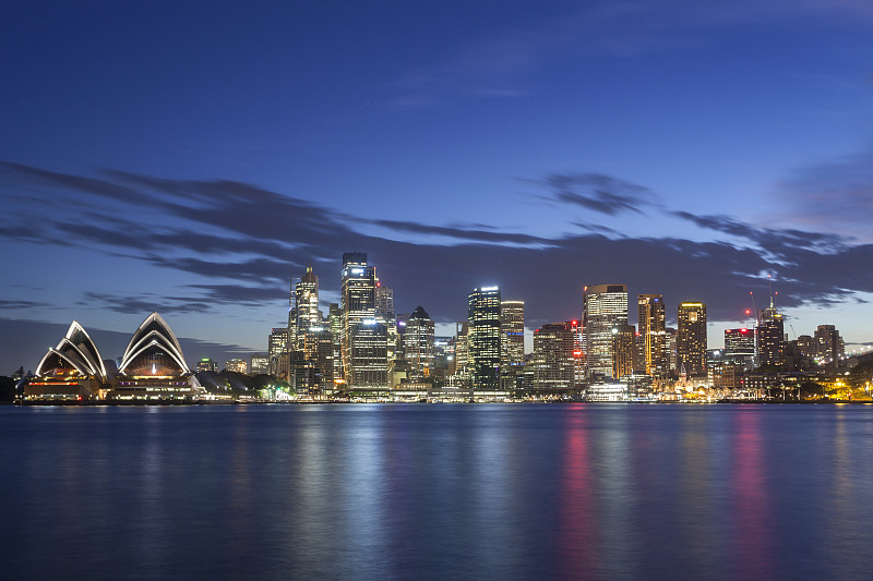 晚上的悉尼城市建筑图片素材