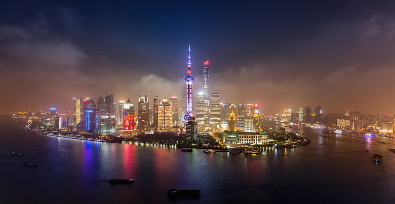 上海全景夜景，浦东图片下载