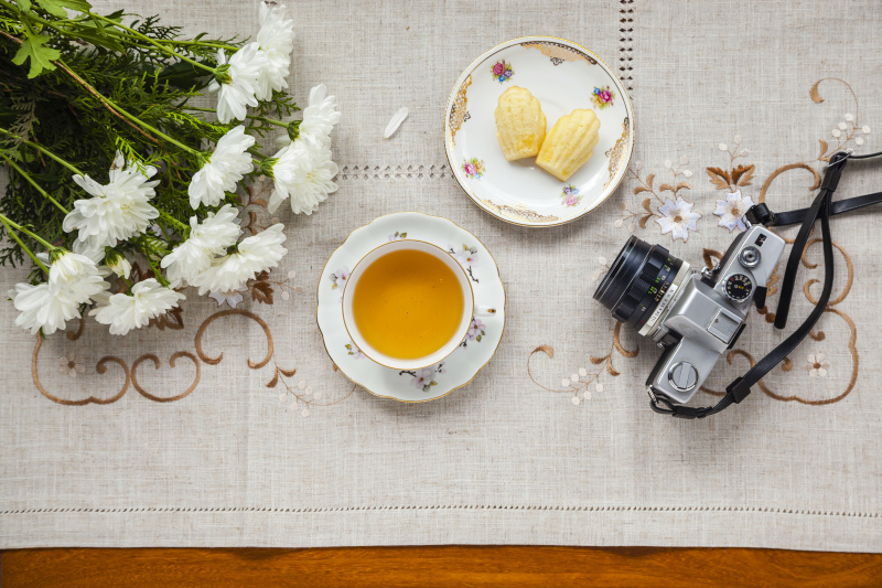 复古茶与摄影图片素材