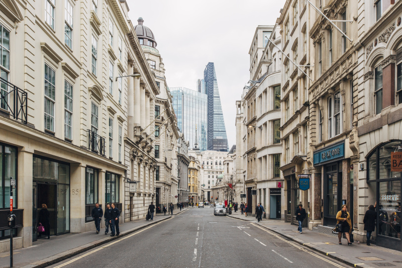 英国，大伦敦，伦敦市商业区的街道图片素材