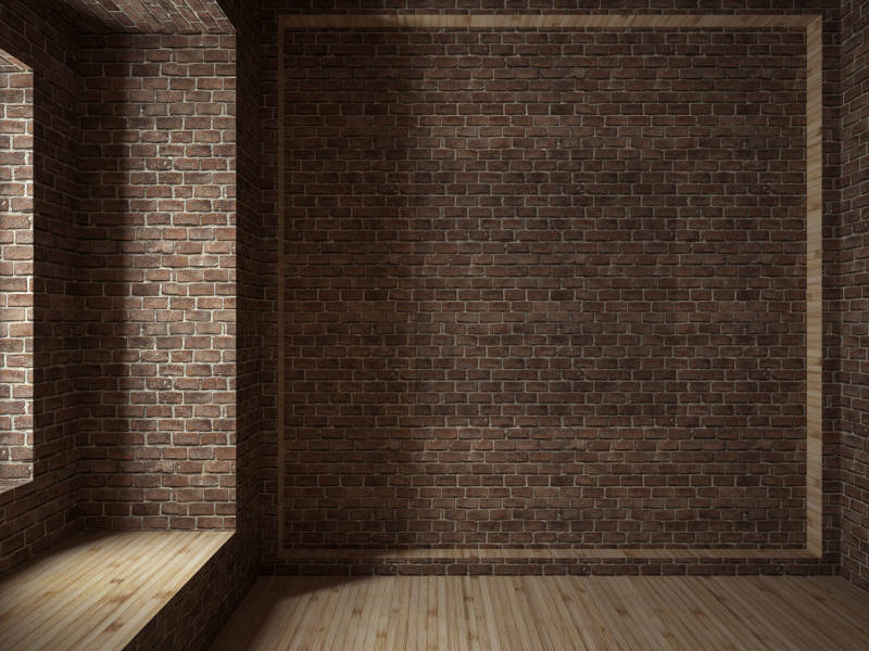 Empty room, 3D render图片素材