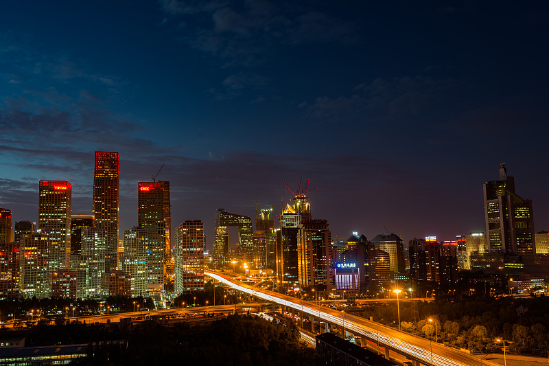 北京CBD地区鸟瞰图图片下载