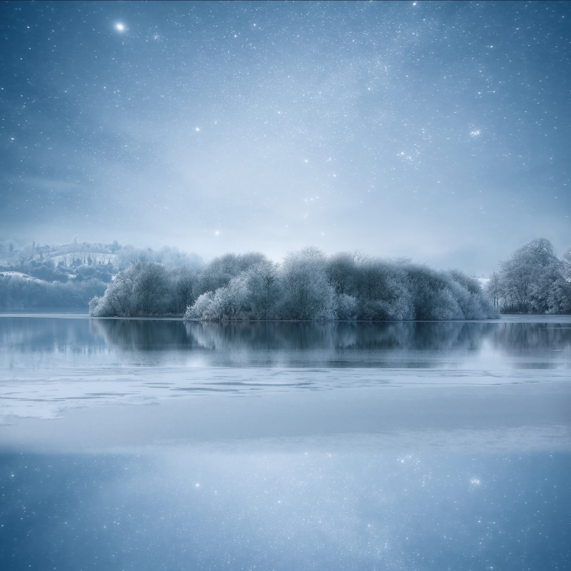 爱尔兰舍科克冰冻湖面上的星星图片下载