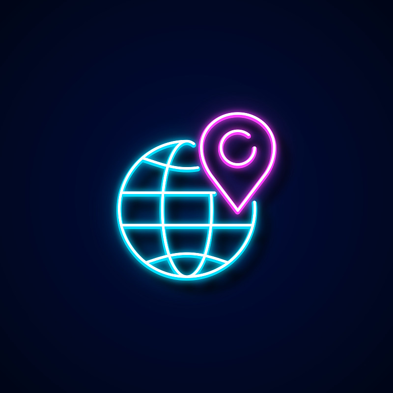 GPS霓虹风格，设计元素图片下载