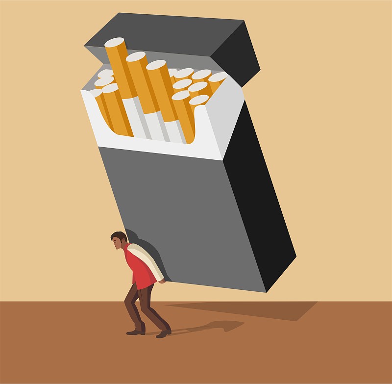 烟瘾矢量插图。图片素材